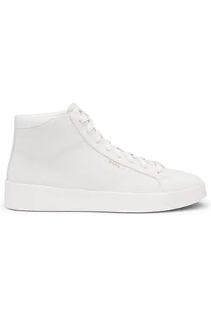 HUGO BOSS Hommes Belwar Hito Baskets Montantes en Cuir foulonné avec Logo
