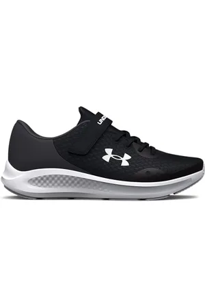 Under Armour UA GPS Pursuit 3 AC Chaussures de sport pour filles, baskets légères et flexibles, noir/gris/blanc