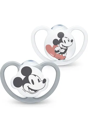 NUK Lot de 2 tétines Space Baby - 6-18 mois - Tétines avec ventilation supplémentaire - Silicone sans BPA - Mickey Mouse 10736771