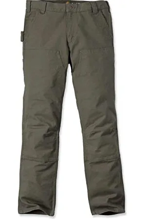 Carhartt Straight Fit Stretch Duck Double Front Pantalon utilitaire de travail, Tarmac, 40W x 32L Homme
