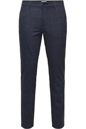 Only & Sons Onsbrad Life Slim 0184 Pantalon Chino, Dress Blues/Checks:, 30W x 34L Homme