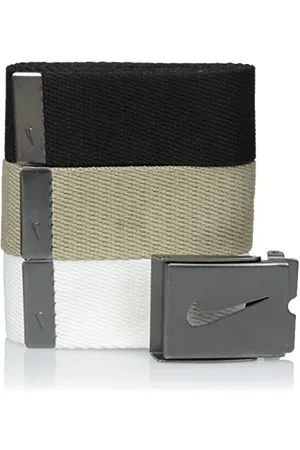 Nike Lot de 3 ceintures de golf standard pour homme Blanc/kaki/noir Taille unique