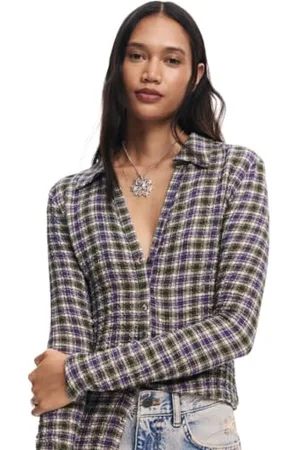 Desigual T- Shirt tissé à Manches Longues pour Femme Blouse, , Taille