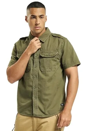 Brandit Vintage Shirt Short Sleeve, color: olive, size: 4XL