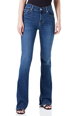 7 for all Mankind Bootcut Bair Eco Jeans, Bleu Moyen, 30W x 30L Femme