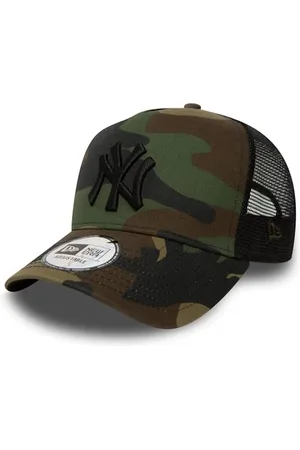 New Era New York Yankees MLB Clean Woodland Camo 9Forty A-Frame Casquette de Camionneur Ajustable pour Enfants