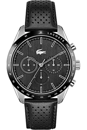 Lacoste Montre Chronographe à Quartz pour Homme avec Bracelet en Cuir Noir - 2011109
