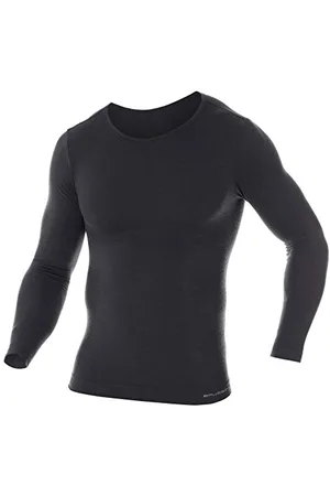Brubeck Sous Vetement Thermique Homme Maillot De Corps Homme Hiver Respirant Laine Mérinos 41% Sportswear Homme Tee Shirt Manche Longue Homme Hauts Thermiques Homme pour Ski