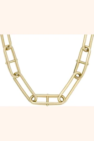 Fossil Bague chevalière en acier inoxydable ton or Heritage D-Link Glitz de pour femme, JF04586710