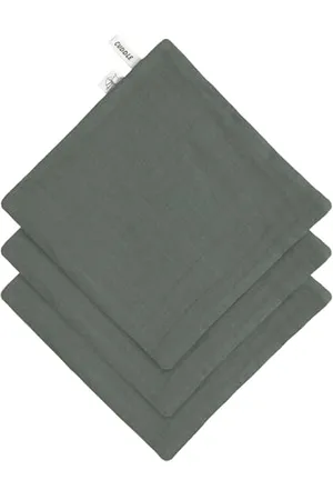 LÄSSIG LÄSSIG Bébé gant de toilette en mousseline 3 pcs/Muslin/Terry Washcloth Set 3 pcs petrol green