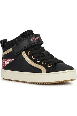 Geox J Kalispera Girl M Basket, Black DK Rose, 31 EU