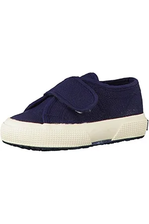 Superga Garçon Unisex Kinder 2750-bstrap Baskets Basses, Bleu (Navy), 18 EU