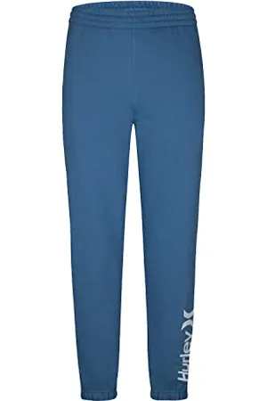 Hurley Hrlb One & Only Fleece Jogger Pantalon, Bleu Moyen, 12 años Garçon