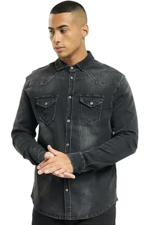 Brandit Riley Denim Shirt Long Sleeve, color: black, size: 4XL