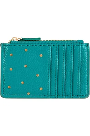 DRAEGER PARIS 1886 DRAEGER Paris - Porte-Carte - 12,5 x 8 cm - Bleu Turquoise/Doré - Zippé - Accessoire, Mode, Fashion, Tendance - Idée Cadeau Amis, Famille, Fête des Mères, Copine