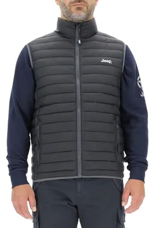 Jeep O102879-B000 J GILET HOMME MATELASSÉE avec poches zippées petite Impression J23W Black L