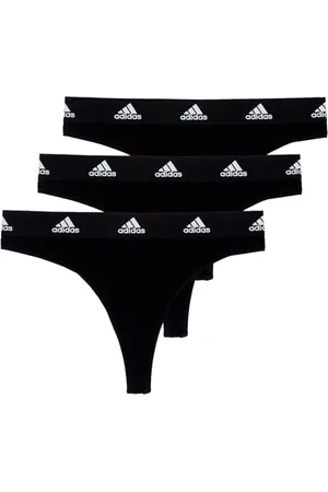 adidas 3 pièces Thong Strings, 3 x Noir, XS Femme