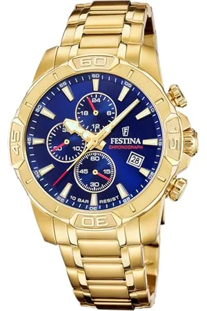 Festina Montre pour Homme F20705/3 Timeless Chronograph Boîtier en Acier Inoxydable Doré Bracelet en Acier Inoxydable Doré