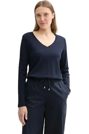 TOM TAILOR 1043135 T-Shirt à Manches Longues, 10668 – Sky Captain Blue, M Femmes