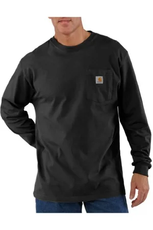 Carhartt Workwear Long Sleeve Pocket T-Shirt Utilitaire de Travail, Black, X-Large Homme