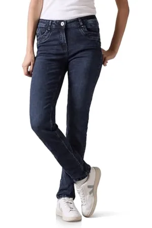 CECIL B376494 Jean Coupe Slim, Bleu et Noir délavé, 34W x 30L Femmes, , Women