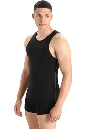 Icebreaker Hommes Anatomica Débardeur - Laine Mérinos sous-Vêtements - Noir/Mousson, XXL