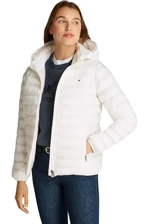 Tommy Hilfiger Femme Veste Padded Global Stripe Jacket Mi-Saison, Beige (Ancient White), XS