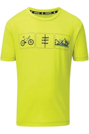 Dare 2B T-Shirt Technique Junior Rightful Léger et Respirant avec Propriété de séchage Rapide et Motifs réfléchissants T-Shirts/Polos/Vests Enfant FR: M (Taille Fabricant: 9-10)