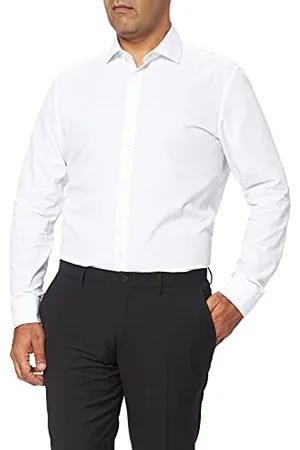 Seidensticker Coupe Slim Manches Longues Popeline Chemise, Blanc, 43 Homme
