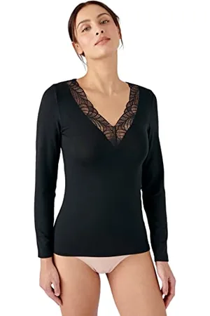 Damart T-Shirt Dentelle Thermolactyl Invisible, Femme, , Taille L, Manches Longues