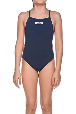 Arena Maillot de Bain une Pièce pour Filles Solid Lightech Junior, Tissu MaxLife à Séchage Rapide avec Résistance Maximale au Chlore, Protection UV50