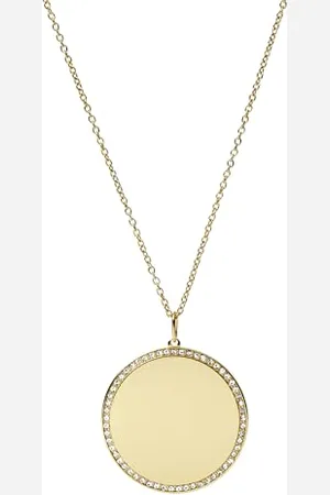 Fossil Collier Pour Femmes Vintage Iconique , Longueur : 508mm + 100mm, Largeur : 30mm X 30mm Collier En Acier Inoxydable Doré, JF03888710
