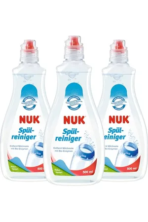 NUK Liquide nettoyant pour biberons | 500 ml | Idéal pour le nettoyage des biberons, tétines et accessoires | Sans parfum | pH neutre | 3 unités