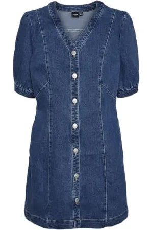 VERO MODA Vmmelody Yo342 Mini Robe 2/4 Jean, , L Femme
