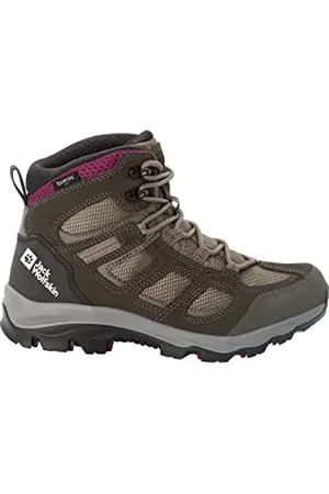 Jack Wolfskin Femme VOJO 3 TEXAPORE MID W Chaussure de Trail, Khaki / Burgundy, 43 EU