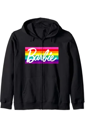 Barbie Logo officiel à rayures arc-en-ciel pour femme Sweat à Capuche