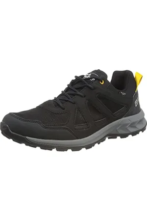 Jack Wolfskin Homme WOODLAND 2 TEXAPORE LOW M Chaussure de Marche, Noir / Burly Jaune Xt, 40.5 EU