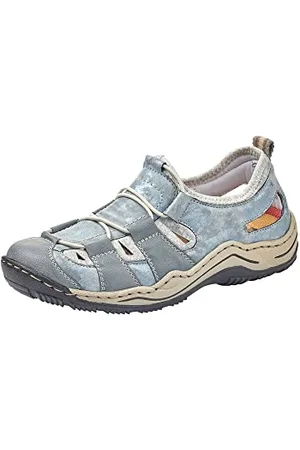 Rieker Damen L0561 Halbschuhe Sneakers Basses femme Blau (Adria/Heaven/Silverflower 12) 37 EU