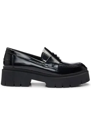 HUGO BOSS Femme Kris_Loafer_BROF Mocassins_Flats, Black, 40 EU