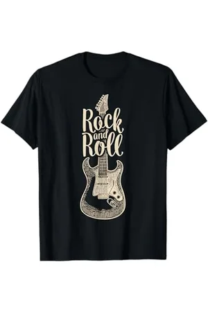BAHAA T-Shirt Rock And Roll Graphic - Unisex-Adultes - - S - Manche mi-longue - Coupe classique - Coton 100%