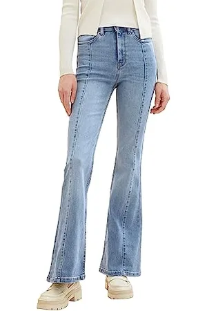TOM TAILOR 1038294 Jean évasé, 10118-Bleu Denim usé Clair Pierre, W26 Femme