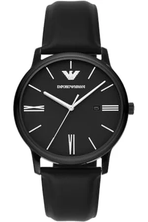 Emporio Armani Montre pour homme mouvement quartz/3 aiguilles date boîtier 42mm avec bracelet en cuir pro-planet AR11573