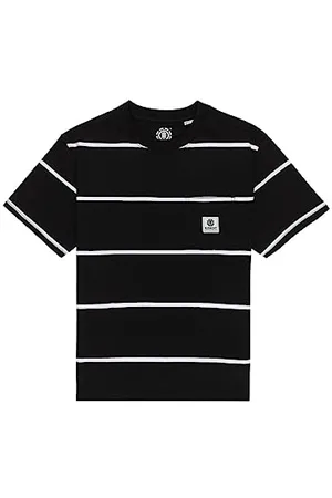 Element Garçon Basic Pocket Label Youth T-Shirt, Black/White Stripes, 12 Ans EU