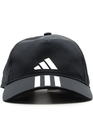 adidas Mixte 3-Stripes AEROREADY Running Training Baseball Cap, Black/White/White, XS