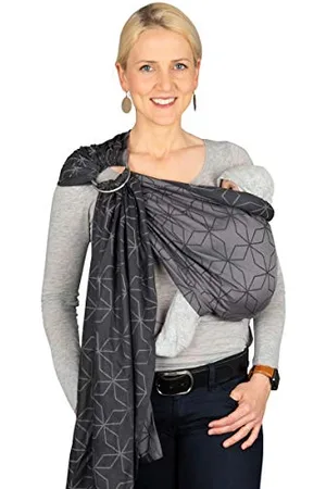 Hoppediz Ring-Sling, Porte-bébé pour les Nouveau-nés et Bébés, Écharpe de portage avec deux anneaux en aluminium, 0-36 mois, 3-20 kg