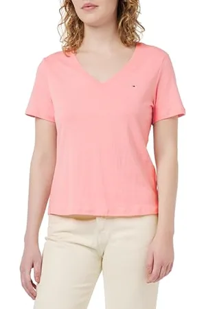 Tommy Hilfiger TJW Slim Soft V Neck Tee DW0DW14617 Hauts en Tricot à Manches Courtes, , S Femme