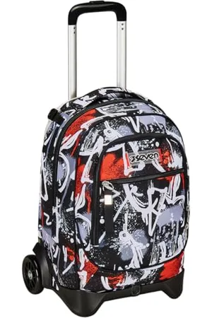 7 for all Mankind Trolley New Tech, 2 Roues, Spray Moi, , 3 en 1, Triple Utilisation, Sac à Dos avec Chariot détachable, Sac à Dos Scolaire Voyage, Enfant garçon., , Taglia Unica, Scolaire