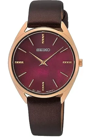 Seiko Femmes Analogique Quartz Montre avec Bracelet en Cuir SWR082P1
