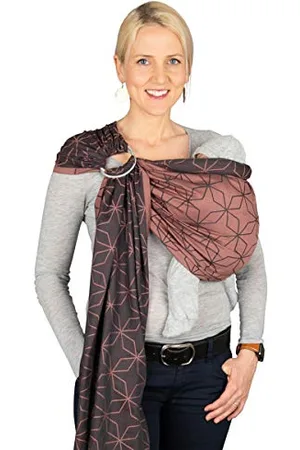 Hoppediz Ring-Sling, Porte-bébé pour les Nouveau-nés et Bébés, Écharpe de portage avec deux anneaux en aluminium, 0-36 mois, 3-20 kg