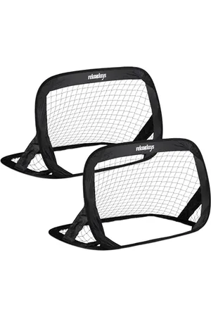 Relaxdays But de Foot, Lot de 2, Cage Football Pliable pour Jardin, Filet Enfant avec Sac, HLP: 77 x 122 x 83 cm, Garçon